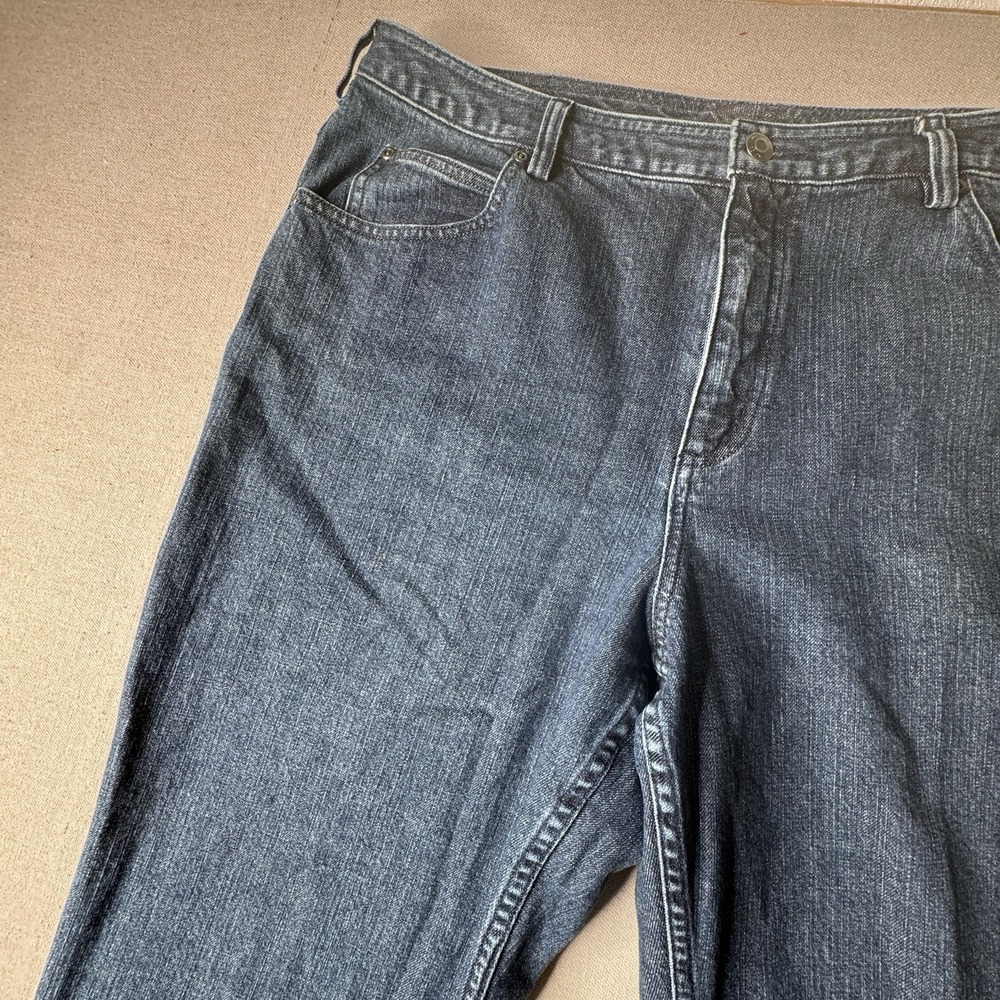 Duluth Trading Jeans Womens 16x31 Blue Straight Fit‎ Denim Mid Rise Pocket
